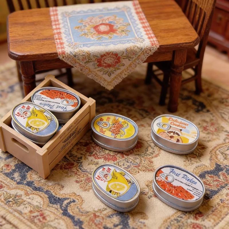 5pcs Miniature Dollhouse Supermarket Convenience Store Simulation Mini Can Model Ornaments Dollhouse Decoration Accessories