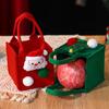 Christmas Felt Gift Bags, Santa Tree Patterned Handheld Bags, Festive Xmas Candy Cookie Treat Bags for Party Favors Decor
