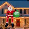 Christmas Inflatables 8FT 245cm Glowing Climbing Santa Claus with LED Outdoor Home Cafe Decoration Party Yard Xmas Decor