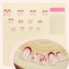 24Pcs Girls Fake Nails French Tip Almond Press On Nails Pink Bowknot Design Korean Charm False Nail Women Diy Manicure