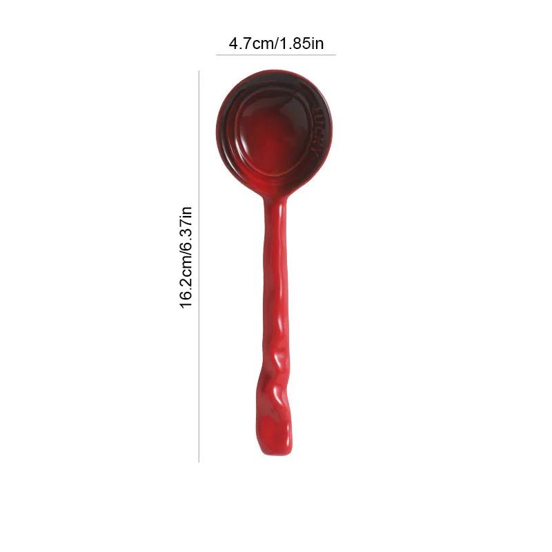 Ceramic Soup Spoon Japanese Tableware Eating Spoon Creative Long Handle Spoons Kitchen Cooking Utensil Tool Teaspoon For Kicthen