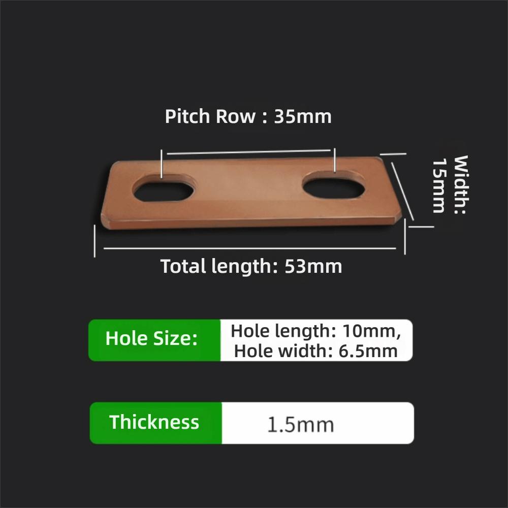 M6 screw holes Bus Bars Connector Red Copper Red Copper Pickling Busbar LiFePO4 Cell