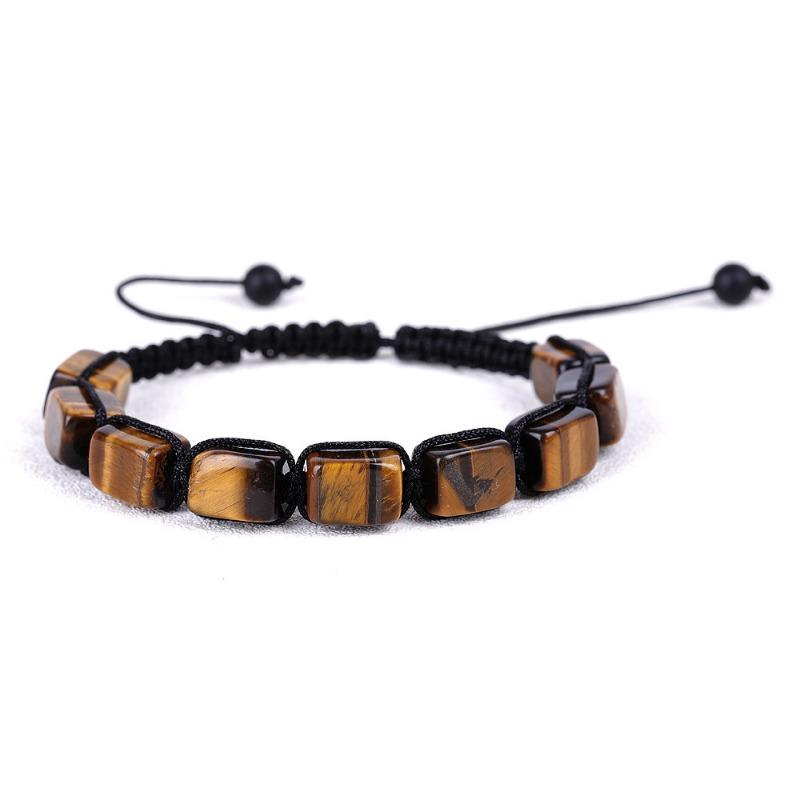 Adjustable Handmade Woven Natural Stone Crystal Beaded Bracelet