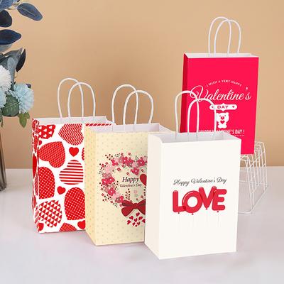 Valentine’s Day Heart Kraft Gift Bags Handcrafted Party And Decoration Packaging