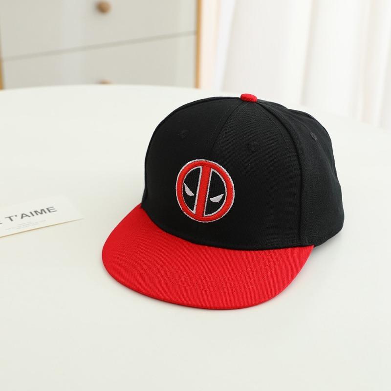 

Red Black Mask Embroidered Colorblock Baseball Cap Flat Brim Hip Hop Streetwear Skull Pattern Adjustable Dad Hat Unisex Casual Adjustable