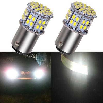 2PCS Luzes de porta-malas de liberação 1156 1157 Vermelho Amarelo Branco 3020 50SMD LED 12V Lâmpada de freio de sinal P21W Lâmpadas de ré automática Estilo de carro