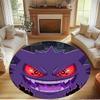 Kulatý koberec s potiskem Gengar, Omyvatelný podlahový koberec, Do předsíně, Koleje, Prádelna, Kancelář, Pracovna, Domácí dekorace, Dárek k narozeninám, Vánocům