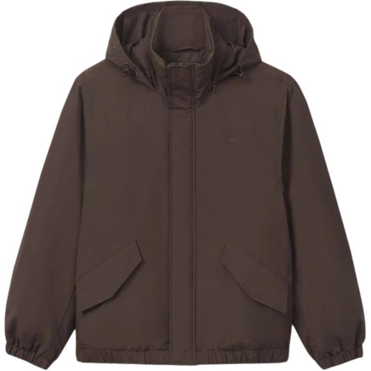 

Levis Упаковываемая Удобная Куртка Пуховик на Молнии с Длинным Рукавом Мужская Куртки Коричневая 002HP-0001 L