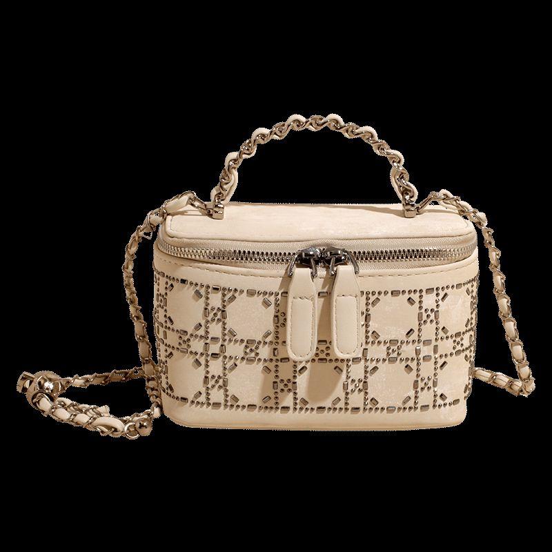 

Mach & Kili Молочно-белый бриллиант в косметичке из обломков 2025 Мода Трендовая на плечо Портативная сумка-мессенджер Женская Rice White plus pendant