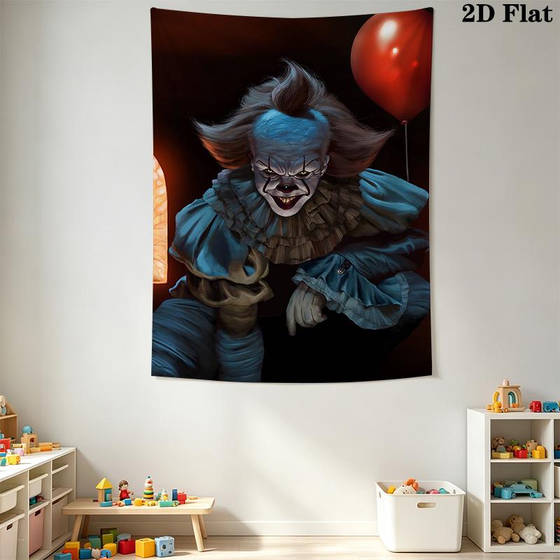 Creepy Clown Tapestry Spooky Room Tapestry Background Cloth Fashion Print Atmospheric Background Cloth Wall Decoration Christmas Gift