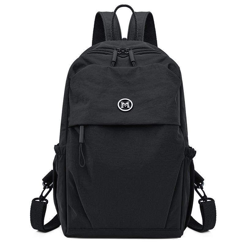 Solid Color Casual Backpack Shoulder Crossbody Bag Japanese Versatile Canvas Computer Bag