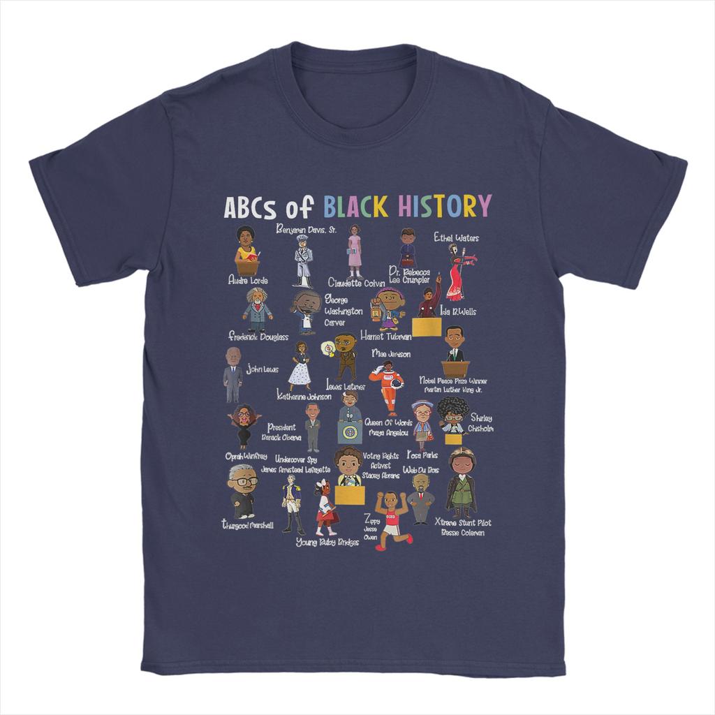 Harajuku T Shirt Summer ABCs Of Black History Month Juneteenth Day Black TShirtsCotton Tee Shirt for Unisex Awesome Plus Size Tops