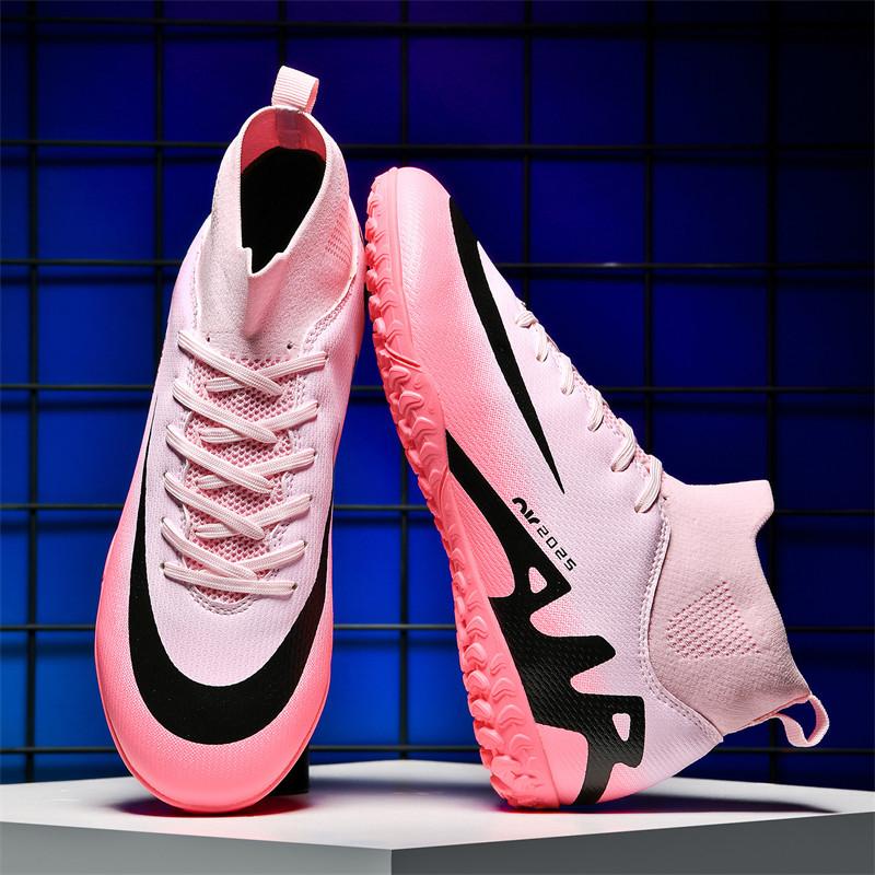 Large Size AG Spike Football Shoes Men Children Adult Students TF Shredded Nails Artificial Grass High Top Training Shoes Women