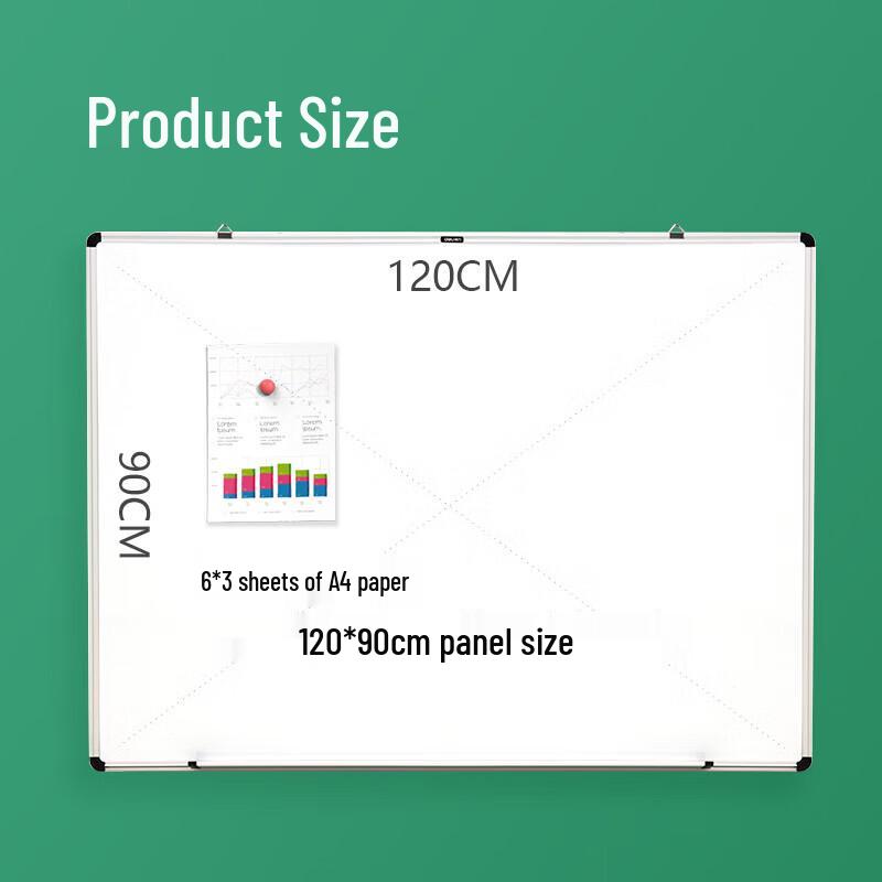 Deli 90x120cm Magnetic Hanging Whiteboard