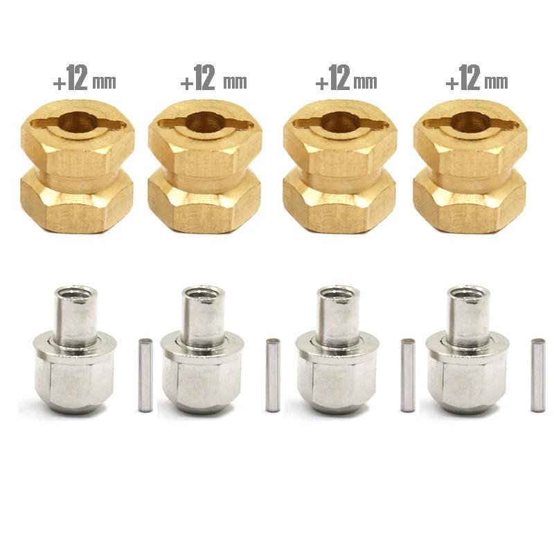 4pcs 12mm/15mm/17mm Axle Widen Hexagon Wheel Adapter For 1/10 RC Crawler Car TRX4 RC4WD D90 D110 Axial Scx10 90046 catRC