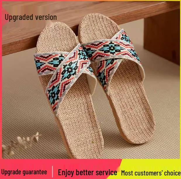 2025 Linen Slippers: Women's & Men's Non-slip, Anti-odor, Silent, Sweat-absorbent for All Seasons