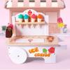 Kids Gift Wooden Play House Ice Cream Ice Cream Car Kitchen Vending Car Wooden Kitchen Toy Puzzle Set