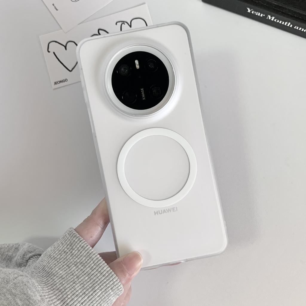 Applicable to Huawei Mate70 magnetic mobile phone case Mate60pro skin matte ultra-thin high-transparency simple protective case