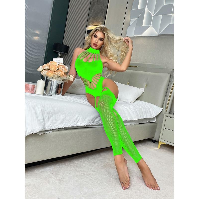New Sexy Underwear One-piece One-piece Net Clothes Open Gear Free of Suspender Uniform Temptation