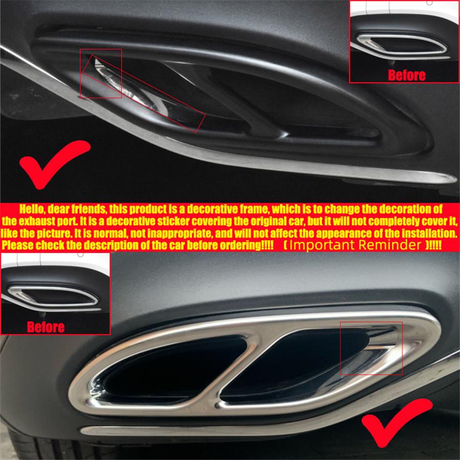 For Mercedes Benz A/B/GLE/GLC/E Class Car Rear Exhaust Tail Pipe Cover Trim Accessories Stainless Steel