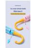 Kids' Cute Cartoon Umbrella - Rounded Corners, Dual-Use for Sun & Rain, Super Light Long Handle.