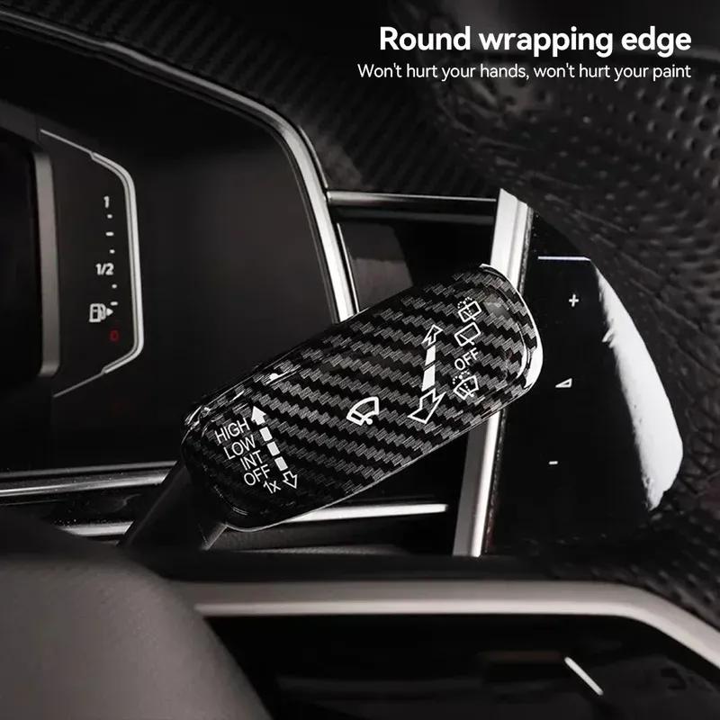 2Pcs Car Styling Steering Wheel Turn Signal Wiper Switch Lever Decoration Cover Trim for VW Polo Golf 7 Golf 8 Jetta Tiguan