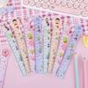 Cute Transparent 15cm Plastic Straight Ruler For Students Kids Stationery Gift