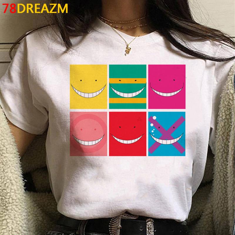 Japońskie Anime Damski/Męski T-Shirt Assassination Classroom Oversize T-Shirty Vintage Grunge Casual 2023 Letnia Odzież Topy Koszulka