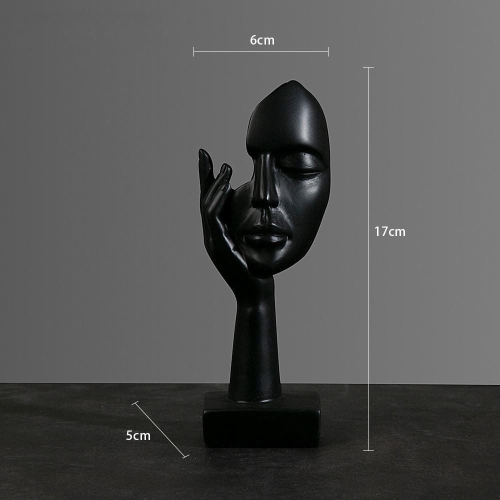 European Minimalist Abstract Facial Sculpture Resin Art Decor Handmade Contemporary Figurine Statue for Home Office Living Room