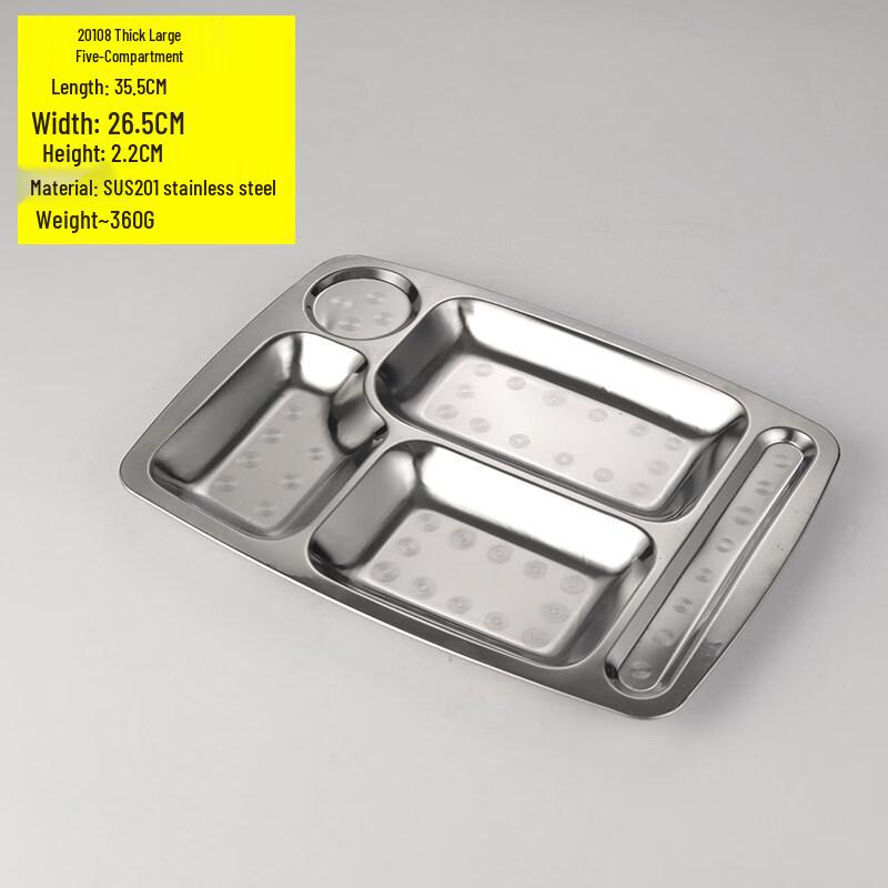 Thickened 304 Stainless Steel Divided Food Tray