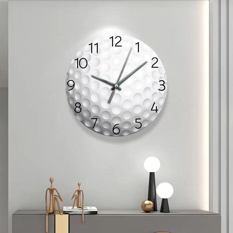 10-inch Wall Clock 2D Basketball Soccer Quartz Clock Bedroom Living Room Decor Sports Silent Clock