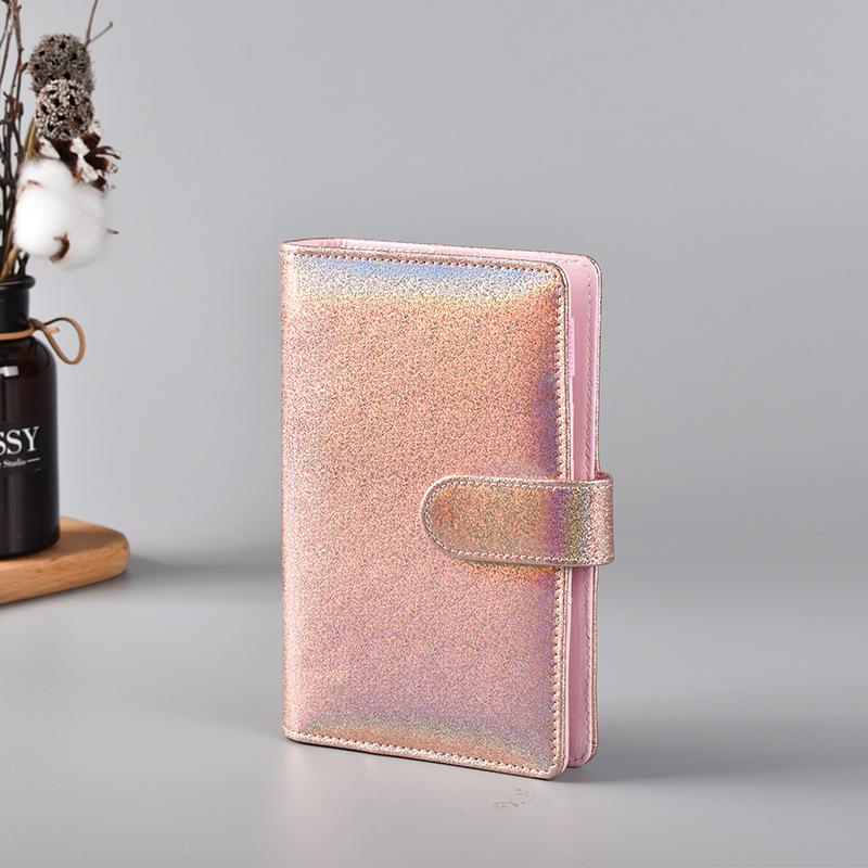 A6/A5 Macaroon Glitter Color PU Leather DIY Binder Only Cover Diary Agenda Planner Paper Cover School Stationery