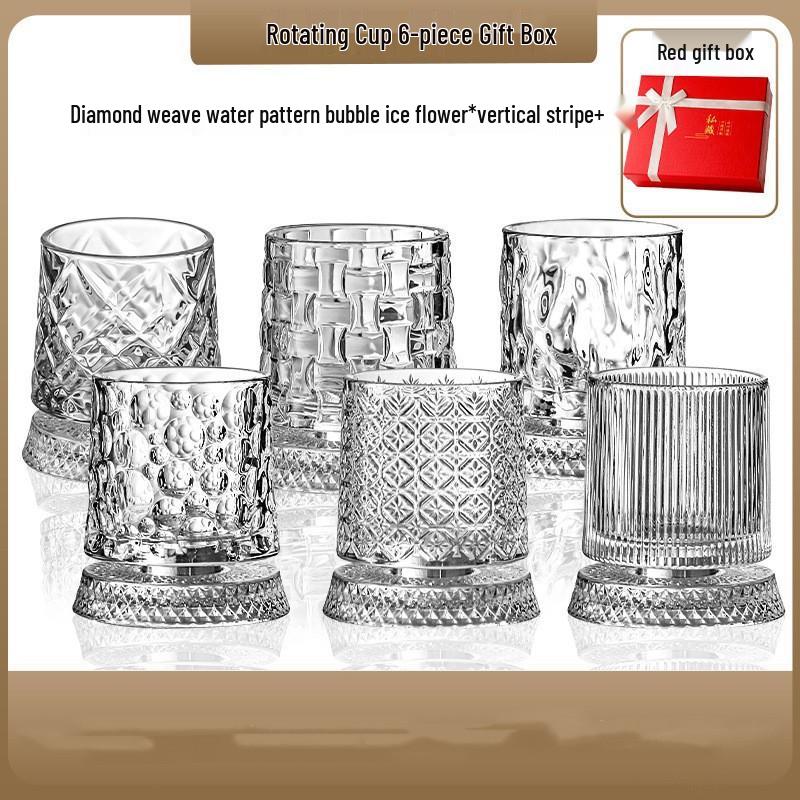 Colorful Glass Whiskey Tumbler Gift Set (Set of 6)