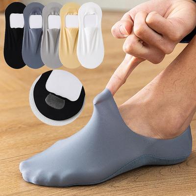 Neue Sommer Unsichtbare Socken Für Herren Nylon Eis Seide Rutschfeste Socken Keine Naht Lässig Atmungsaktiv Klassische Herrensocken Atmungsaktiv