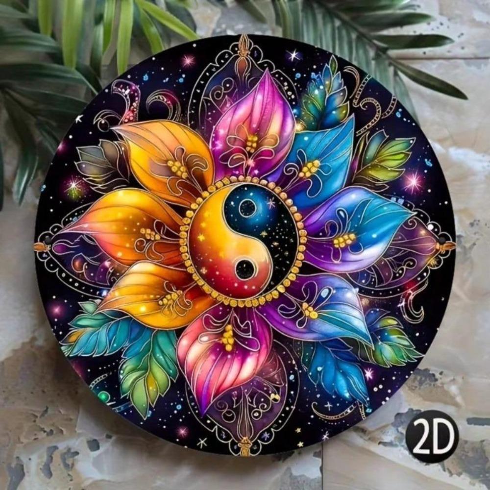 Metal Yin Yang Mandala Sign Outdoor Indoor Wall Art Decor