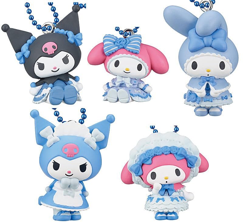 My Melody Kuromi Sweet Lolita Mascot Light Blue Lolita of 5 Gachapon Capsule Toy & Ver. (Resale) [Set (Complete)]