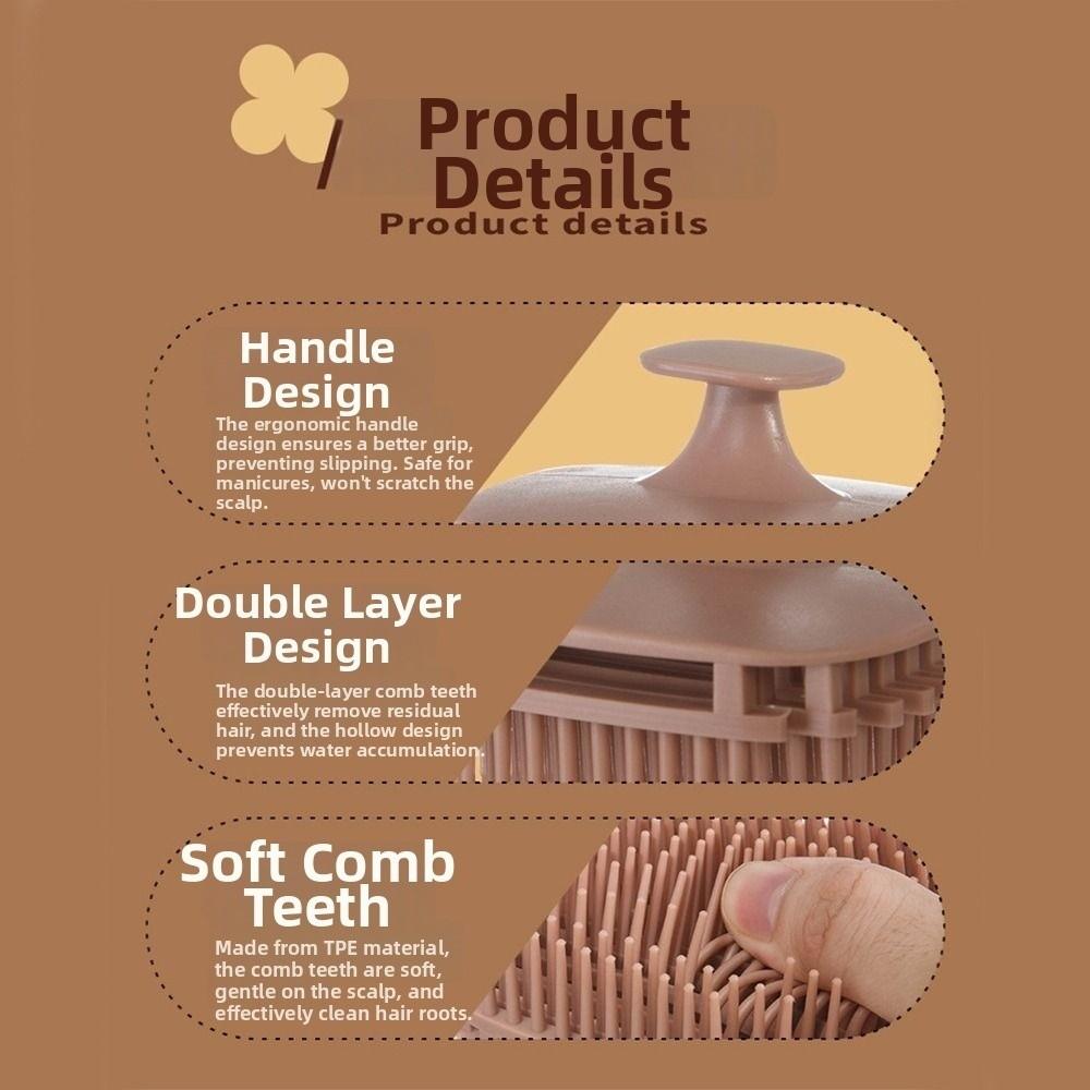 Square Shape Head Scalp Massage Comb Soft Body Massage Shower Brush Salon Hairdressing Tool Unisex