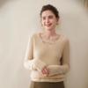 Women's Cashmere V-Neck Sweater - Elegant Rice Stitch Design, New Lazy Style, Simple Knitted Base Layer.