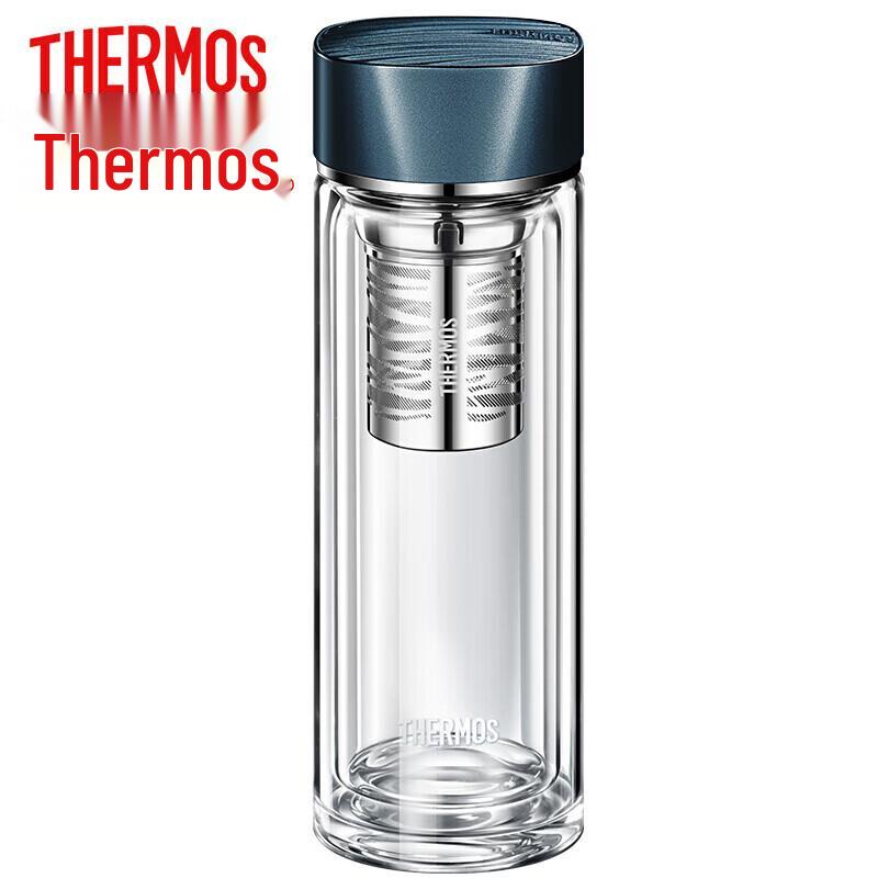 Thermos 0.4L Double-Wall Insulated Glass Tea Infuser Bottle