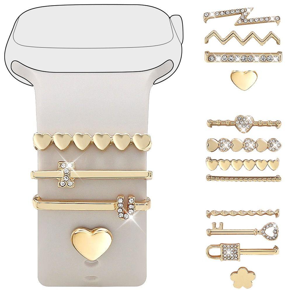 Metal Strap Decorative Ring Jewelry Fashion Bracelet Decoration Diamond Charms Ornament for Apple Watch Band