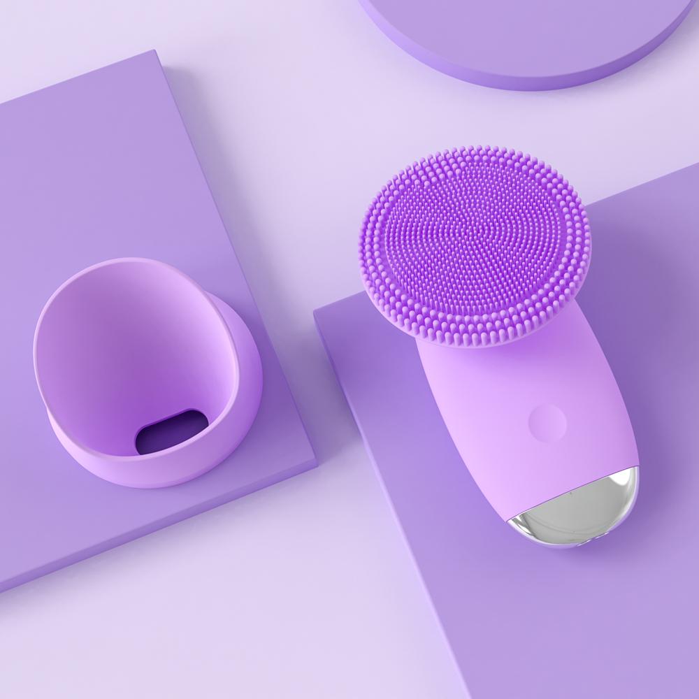 Silicone Face Cleansing Brush Electric Facial Scrubber Massager Sonic Vibration Waterproof Skin Care Tool for Pore Cleaning