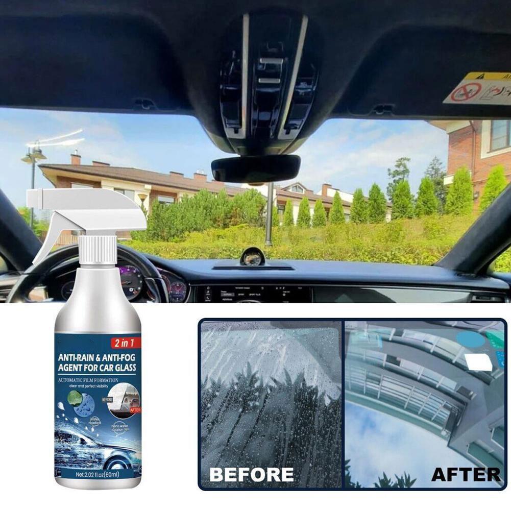 60ml Car Glass Waterproof Coating Agent, Auto Anti Fog Anti Rain Repellent Spray Nano Rain Remover For Windows G4F2