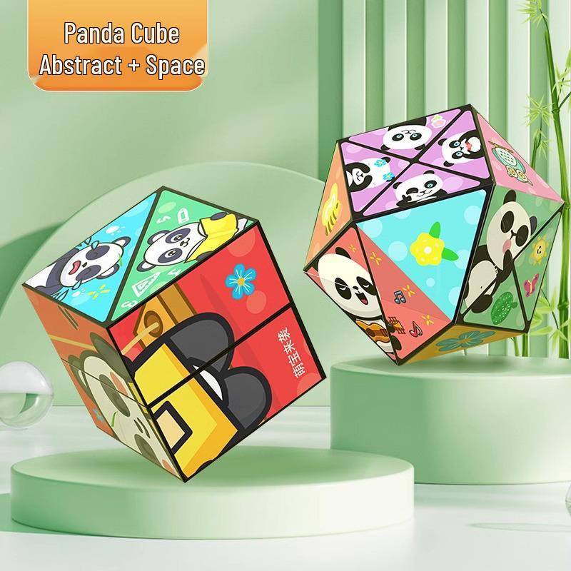 Panda Infinity Cube: 3D Geometric Folding Block - Educational Decompression Toy for Kids
