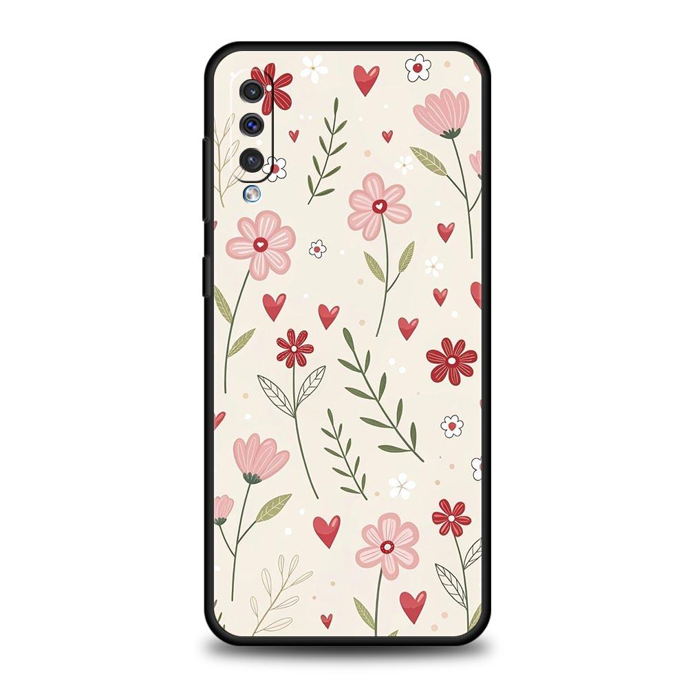 Soft Pale Little Flower Case For Samsung A26 A36 A56 A54 A52 A50 A70 A40 A12 A14 A16 A22 A24 A42 A34 A32 5G A04s A06 5G Cover