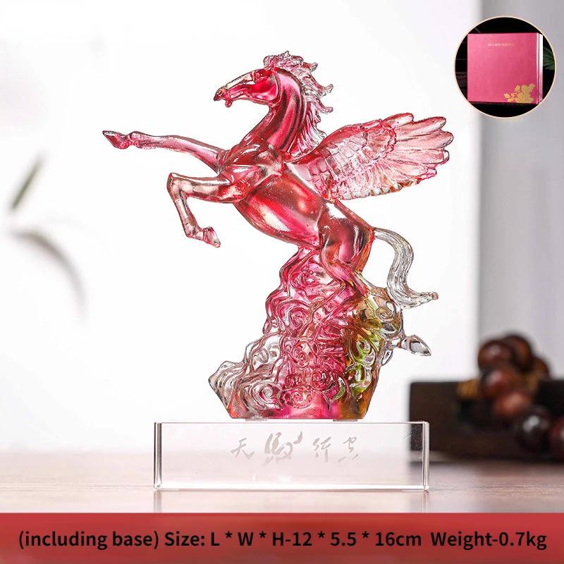 

Лошадь в китайском стиле к успеху стеклянные украшения для лошадей винный шкаф кабинет офисное украшение новоселье открытие подарки