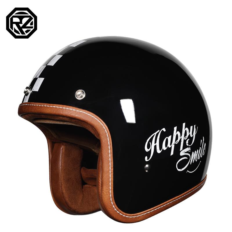 Vintage Motorcycle Helmet 3/4 Half Helmet Certified Motorcycle Helmet for Men and Women