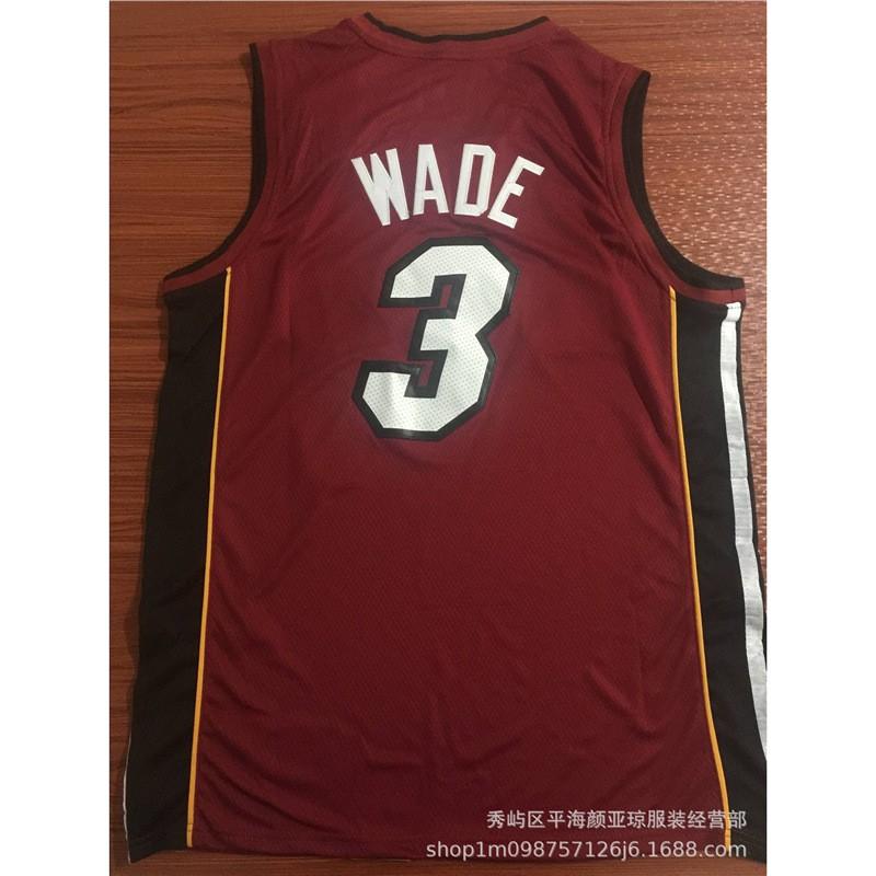 Miami Heat 3 Dwyane Wade Bordado Camisa de Basquete Masculino Feminino Respirável Roupa Esportiva Temporada