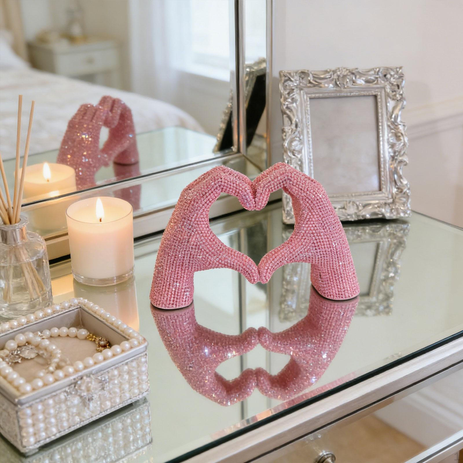 

Sculpture Resin Desktop Gesture Figurine Table Centerpiece Crafts Love Finger Statue Tabletop Pink S