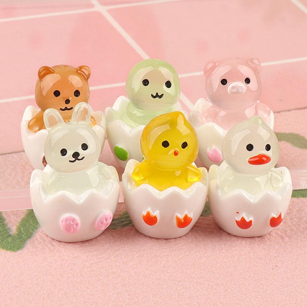 

3D светящийся цыпленок, мини-поделки из смолы, мультяшный орнамент из смолы, домашний декор