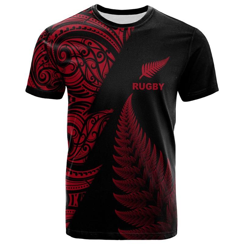 3D Neuseeland Maori Rugbyball Druck T-Shirt Sport Fitness Schnelltrocknende T-Shirts Für Männer Mode Hawaiianische Gym Kleidung Top